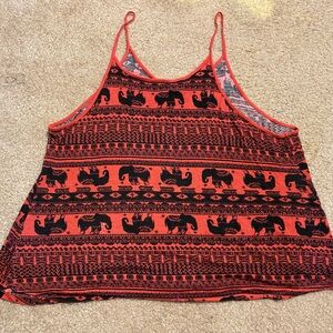 Rue21 Red and Black Elephant Print Camisole